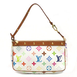 Louis Vuitton Monogram Multicolore Multicolor Pochette Accessoires Blanc Canvas